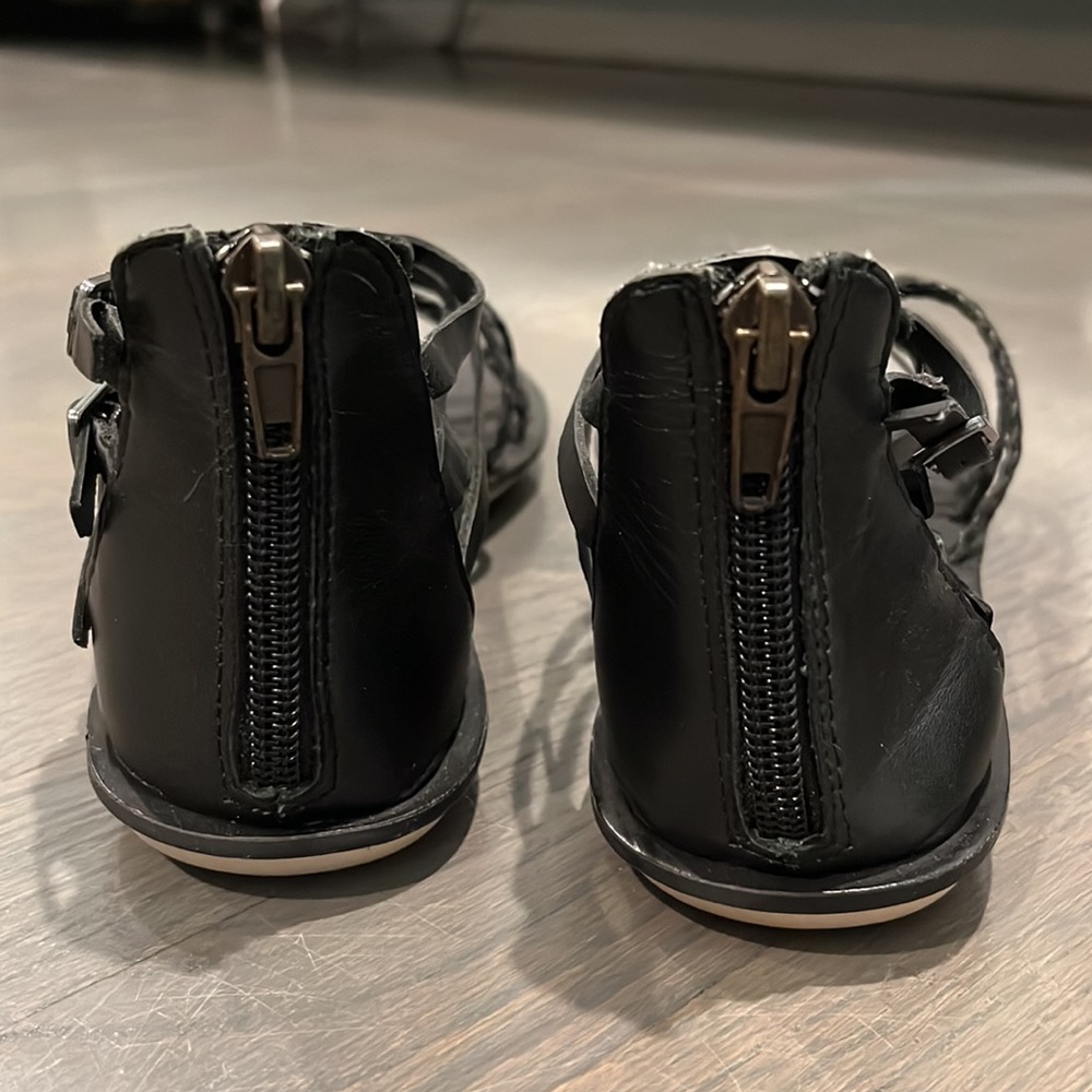 Steven by Steve Madden Staxxs Black Leather Gladiator Sandals 6.5 - Picture 4 of 10
